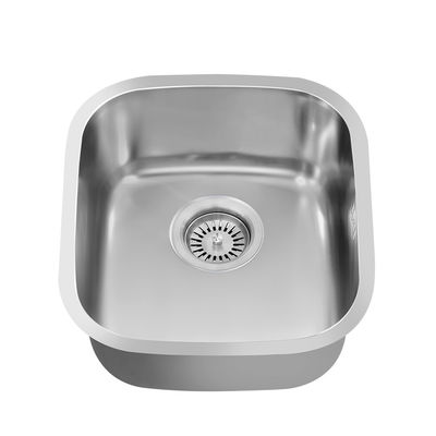 22 Gauge SUS304 Stainless Steel Kitchen Sink Single Bowl With Strainer Sewer Pipe