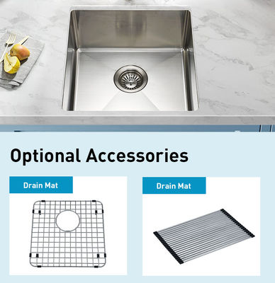 1.2mm Thick Stainless Steel Kitchen Sink Brushed Silver Color For Laundry Room