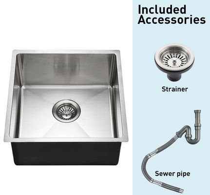 1.2mm Thick Stainless Steel Kitchen Sink Brushed Silver Color For Laundry Room