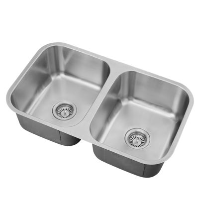Rectangular 304 Stainless Steel Kitchen Sink Double Bowl For Garages Outdoors ODM