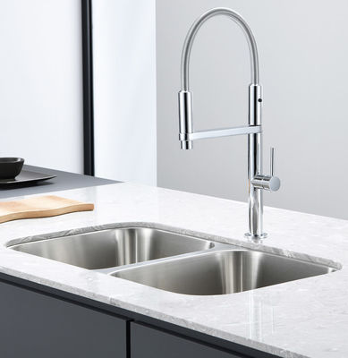 Rectangular 304 Stainless Steel Kitchen Sink Double Bowl For Garages Outdoors ODM