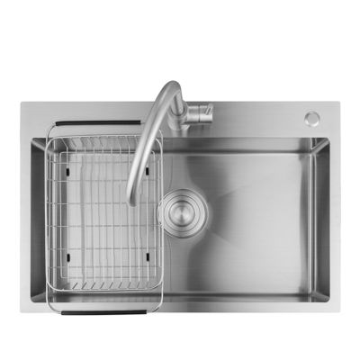 Top Mount Farmhouse Stainless Steel Kitchen Sink For RV Travel Trailer Garage