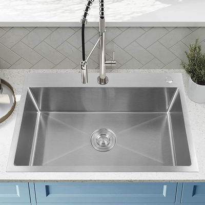Top Mount Farmhouse Stainless Steel Kitchen Sink For RV Travel Trailer Garage