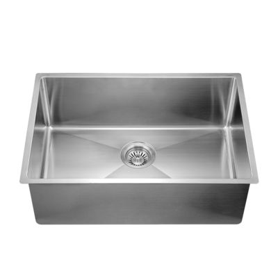 18 Gauge Workstation Stainless Steel Kitchen Sink With Strainer Silver Brushed Finish