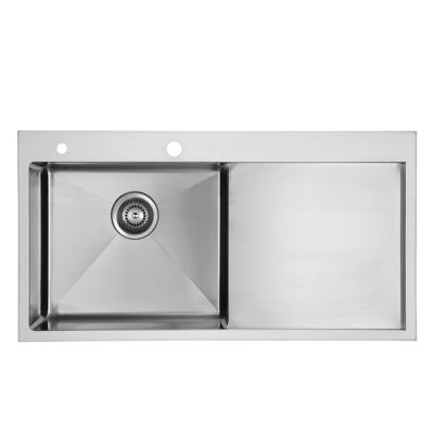 Modern SS 304 Kitchen Sink , Single Basin Stainless Steel Sink With Silver Brushed Finish