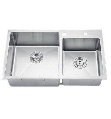 Modern Stainless Steel Kitchen Sink Double Bowl 18 Gauge For Laundry Room OEM