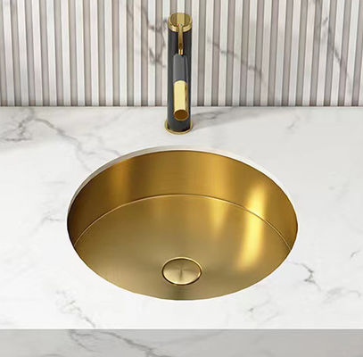 Round Undermount Stainless Steel Vessel Sinks With Pop Up Drain
