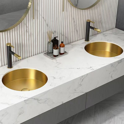 Round Undermount Stainless Steel Vessel Sinks With Pop Up Drain