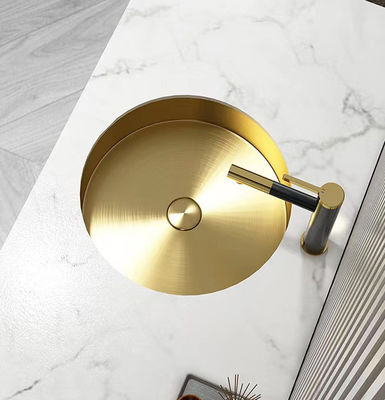Round Undermount Stainless Steel Vessel Sinks With Pop Up Drain