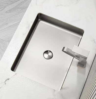 Undermount Bathroom Stainless Steel Vessel Sinks Rectangular Shape SUS304 Material