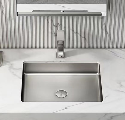 Undermount Bathroom Stainless Steel Vessel Sinks Rectangular Shape SUS304 Material
