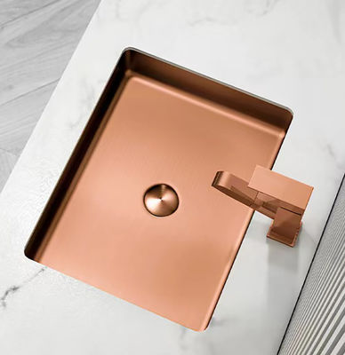 Undermount Bathroom Stainless Steel Vessel Sinks Rectangular Shape SUS304 Material