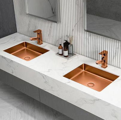 Undermount Bathroom Stainless Steel Vessel Sinks Rectangular Shape SUS304 Material