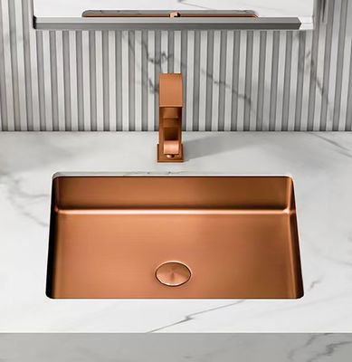 Undermount Bathroom Stainless Steel Vessel Sinks Rectangular Shape SUS304 Material