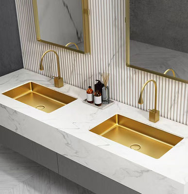 Stainless Steel 304 Undermount Vessel Sinks Rectangular Shape Durable