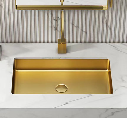 Stainless Steel 304 Undermount Vessel Sinks Rectangular Shape Durable