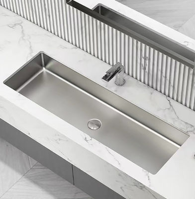 Bathroom Undermount Stainless Steel Vessel Sinks Satin Brushed Finish Rectangular Shape