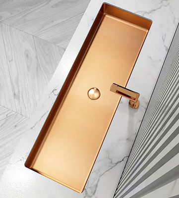 Bathroom Undermount Stainless Steel Vessel Sinks Satin Brushed Finish Rectangular Shape