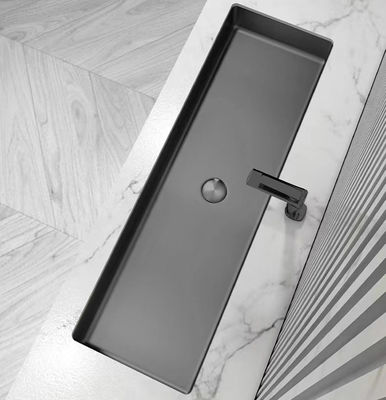Bathroom Undermount Stainless Steel Vessel Sinks Satin Brushed Finish Rectangular Shape