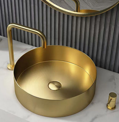 Luxury Modern Stainless Steel Vessel Sink Bowl Brushed Gold Color For Hotel