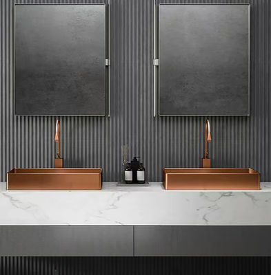 Stainless Steel 304 Luxury Vessel Sinks , Bathroom Wash Sink With Nano Plating PVD Brushed