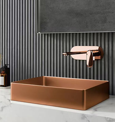 Stainless Steel 304 Luxury Vessel Sinks , Bathroom Wash Sink With Nano Plating PVD Brushed