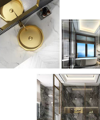 Luxury Stainless Steel Wash Basin , Brushed Gold Vanity Vessel Sink OEM ODM