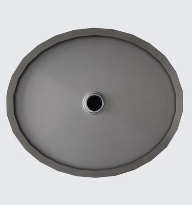 Oval Shaped Stainless Steel Vessel Bathroom Sinks With Matte Black Matte Grey Color