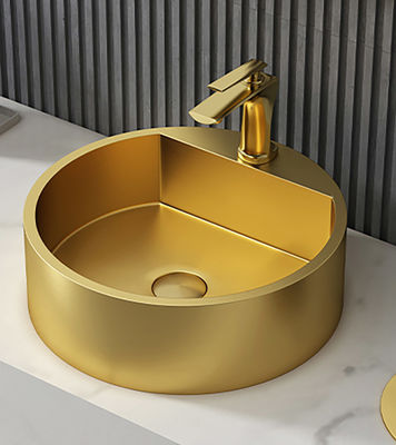 Modern Round Stainless Steel Vessel Sinks Stain Resistant Odor Resistant