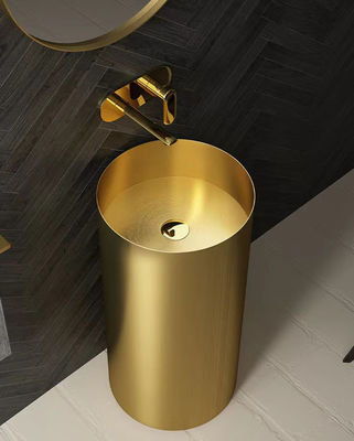 Luxury Metal Sink Pedestal , Freestanding Pedestal Basin Stainless Steel 304 Material