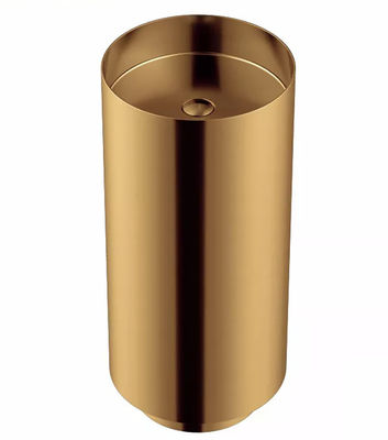 Floor Standing Round Pedestal Bathroom Sink Basin With 304 Stainless Steel Material