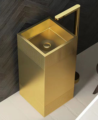 Matte Finished Stainless Steel Pedestal Sink SUS304 Material For Bathroom