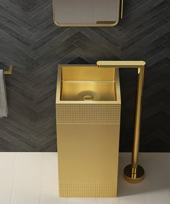 Matte Finished Stainless Steel Pedestal Sink SUS304 Material For Bathroom