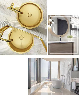 Round Column 304 Stainless Steel Pedestal Sink ODM With Nano Coating
