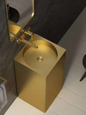 Multi Colors Stainless Steel Hand Wash Sink Freestanding Square Column Shape