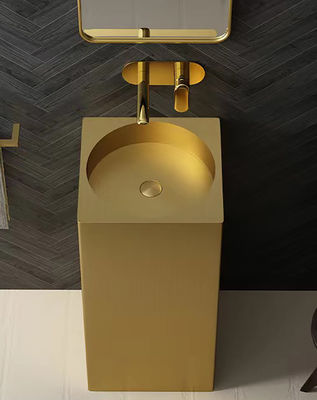 Multi Colors Stainless Steel Hand Wash Sink Freestanding Square Column Shape