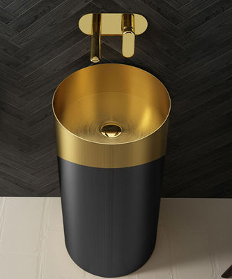 Multi Color Freestanding Stainless Steel Pedestal Sink SUS304 Material Luxury Style