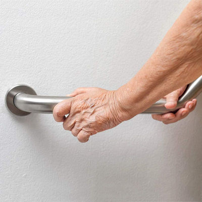 Wall Mounted Angled Shower Grab Bar With Mirror Polishing Stainless Steel 304 Material