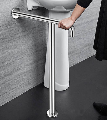 T Shaped Stainless Steel Grab Bar With Mirror Polishing Brushed Nickel Color