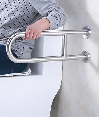 304 Stainless Steel U Shaped Grab Bars , Anti Slip Bathroom Safety Rails
