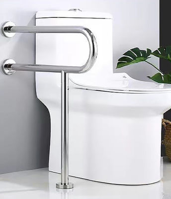 Rust Proof U Shaped Floor Mounted Grab Bars With Polished Chrome Brushed Nickel