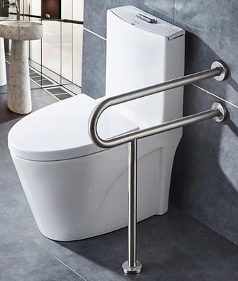 Rust Proof U Shaped Floor Mounted Grab Bars With Polished Chrome Brushed Nickel