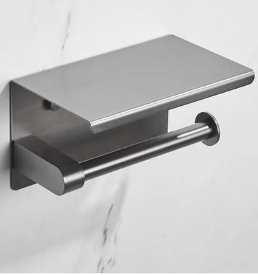 Stainless Steel 304 Toilet Tissue Dispensers , Toilet Paper Holder With Shelf OEM