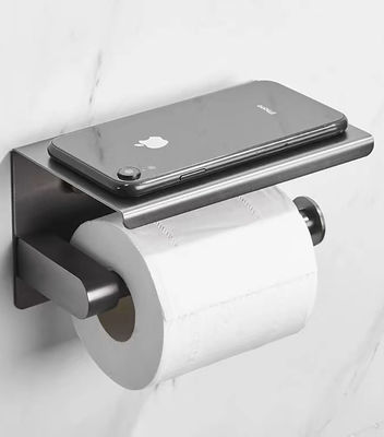 Stainless Steel 304 Toilet Tissue Dispensers , Toilet Paper Holder With Shelf OEM