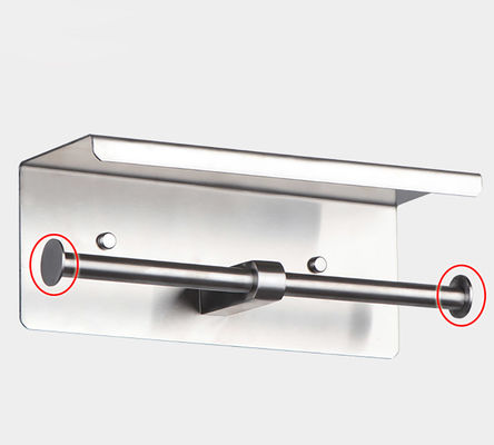 Double Roll Stainless Steel Toilet Paper Dispenser With Brushed Nickel Matte Black Color
