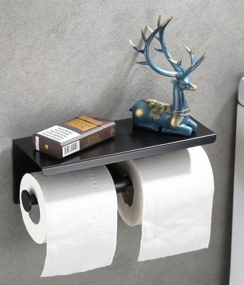 Double Roll Stainless Steel Toilet Paper Dispenser With Brushed Nickel Matte Black Color