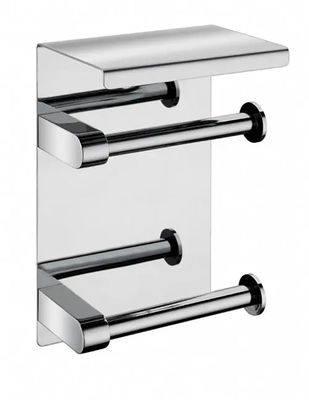 SUS 304 Double Roll Toilet Paper Holder Matte Black Color Multipurpose