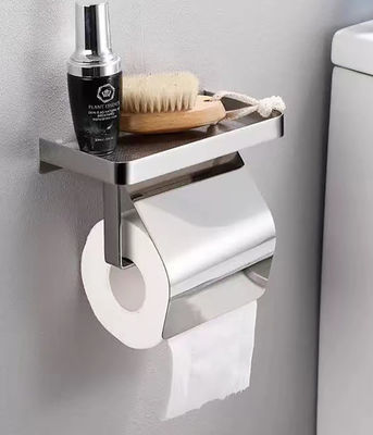 Waterproof Wall Mounted Toilet Paper Holder , 304 Stainless Steel Toilet Tissue Dispenser