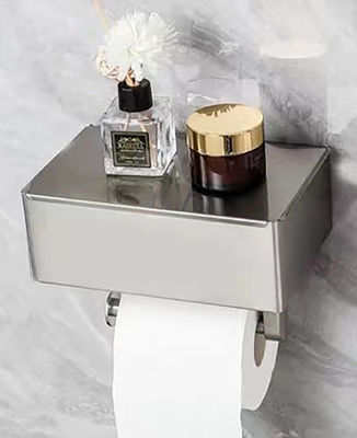SS04 Toilet Tissue Dispensers Toilet Paper Holder With Shelf OEM
