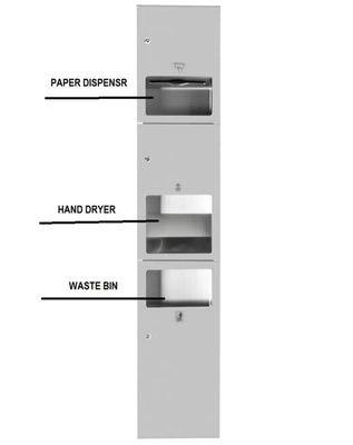 Brushed Nickel Finish Toilet Paper Dispenser Towel Recessed Stainless Steel